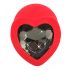 You2Toys Heart-Shaped Anal Plug M with Black Gem - Medium (Red) 