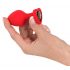 You2Toys Heart-Shaped Anal Plug M with Black Gem - Medium (Red) 