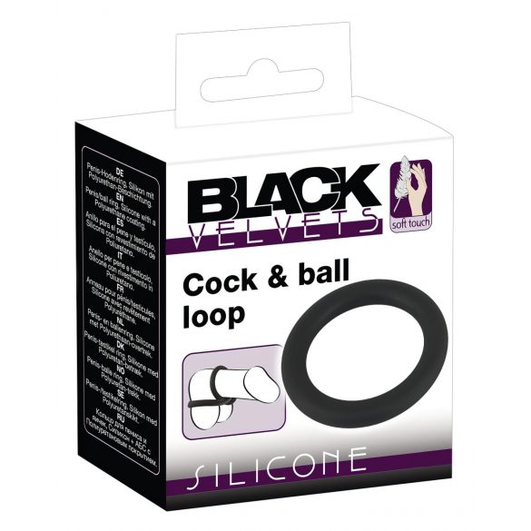 Black Velvet - Silicone Penis Ring (Black) - 5cm 