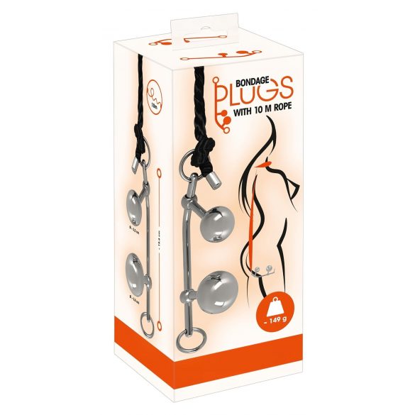 You2Toys Bondage Plugs - Metal Expanding Balls (149g) - Silver 