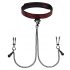 Fifty Shades of Grey - Nipple Clamps with Collar (Black-Red) 