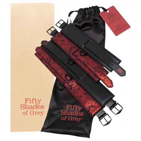 Fifty Shades of Grey - handcuff set (black-red) 