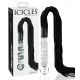 Icicles No. 38 - Leather Whip Glass Dildo (Clear-Black) 