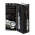 Icicles No. 38 - glass dildo with leather whip (transparent-black)