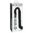 Icicles No. 38 - glass dildo with leather whip (transparent-black)