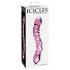 Icicles No. 55 - Double-ended, G-spot glass dildo (pink)