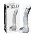 Icicles No. 61 - glass dildo with testicles and penis (transparent)