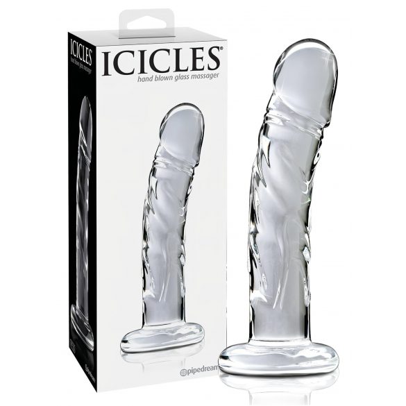 Icicles No. 62 - glass dildo with penis shape (transparent)