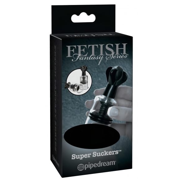 Fetish Super Suckers - Nipple Suction Pump (Black-Clear) 