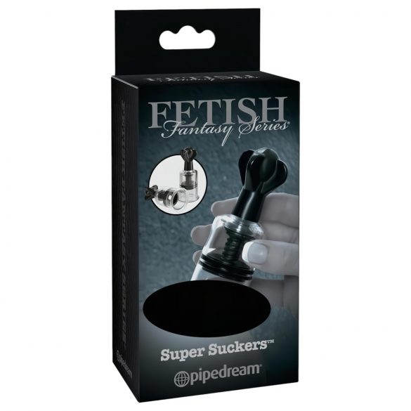 Fetish Super Suction - Nipple Pump (Black & Clear)