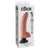 King Cock 9 - Flexible Vibrator with Base (26cm) - Natural 