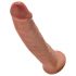 King Cock 9 - suction cup realistic dildo (23cm) - dark natural