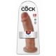 King Cock 10 - Large Suction Cup Dildo (25cm) - Dark Natural 