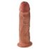 King Cock 10 - Large Suction Cup Dildo (25cm) - Dark Natural 