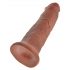 King Cock 10 - Large Suction Cup Dildo (25cm) - Dark Natural 