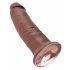 King Cock 10 - Large Suction Cup Dildo (25cm) - Brown 