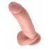 King Cock 9 - large suction cup dildo with balls (23cm) - natural