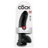 King Cock 9 - large suction cup dildo with balls (23cm) - black