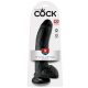 King Cock 9 - Large Suction Cup Dildo with Balls (9 inches) - Black 