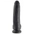 King Cock 9" - Large Suction Cup Dildo with Balls (23cm) - Black