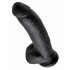 King Cock 9" - Large Suction Cup Dildo with Balls (23cm) - Black