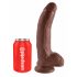 King Cock 9 - Large Suction Cup Dildo with Balls (23cm) - Brown