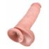 King Cock 11 - Suction Cup Dildo with Balls (28cm) - Natural