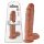 King Cock 11 - Suction Cup, Testicle Dildo (28cm) - Dark Natural