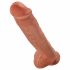 King Cock 11 - Suction Cup, Testicle Dildo (28cm) - Dark Natural