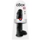 King Cock 11 - Large Suction Cup Dildo with Balls (28cm) - Black 