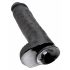 King Cock 11 - Large Suction Cup Dildo with Balls (28cm) - Black 