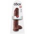 King Cock 11 - Large Suction Cup Dildo with Balls (28cm) - Brown