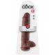 King Cock 11 - Large Suction Cup Dildo with Balls (28cm) - Brown