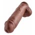 King Cock 11 - Large Suction Cup Dildo with Balls (28cm) - Brown