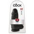 King Cock 9 Chubby - suction cup, testicle dildo (23cm) - black