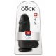 King Cock 9 Chubby - suction cup, testicle dildo (23cm) - black