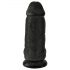 King Cock 9 Chubby - Suction Cup, Testicle Dildo (23cm) - Black