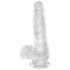 King Cock Clear 6 - Suction Base Small Dildo with Balls (15cm) 