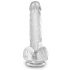 King Cock Clear 6 - Suction Base Small Dildo with Balls (15cm) 