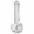 King Cock Clear 6 - Suction Base Small Dildo with Balls (15cm) 