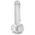 King Cock Clear 6 - Suction Base Small Dildo with Balls (15cm) 