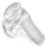 King Cock Clear 6 - Suction Base Small Dildo with Balls (15cm) 