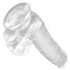 King Cock Clear 6 - Suction Base Small Dildo with Balls (15cm) 