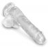 King Cock Clear 6 - Suction Base Small Dildo with Balls (15cm) 