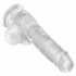 King Cock Clear 6 - Suction Base Small Dildo with Balls (15cm) 