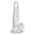 King Cock Clear 7 - Suction Cup Dildo with Balls (7 inch) 