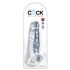 King Cock Clear 8 - Suction Cup Dildo with Balls (20cm) 