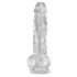 King Cock Clear 8 - Suction Cup Dildo with Balls (20cm) 