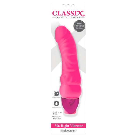 Classix Mr. Right - Beginner Silicone Vibrator with Penis Shape (Pink)