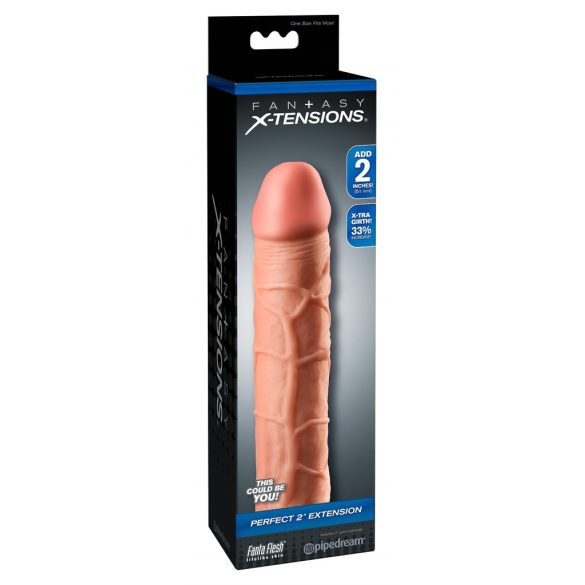 X-TENSION Perfect 2 - Realistic Penis Sleeve (20.3cm) - Natural 